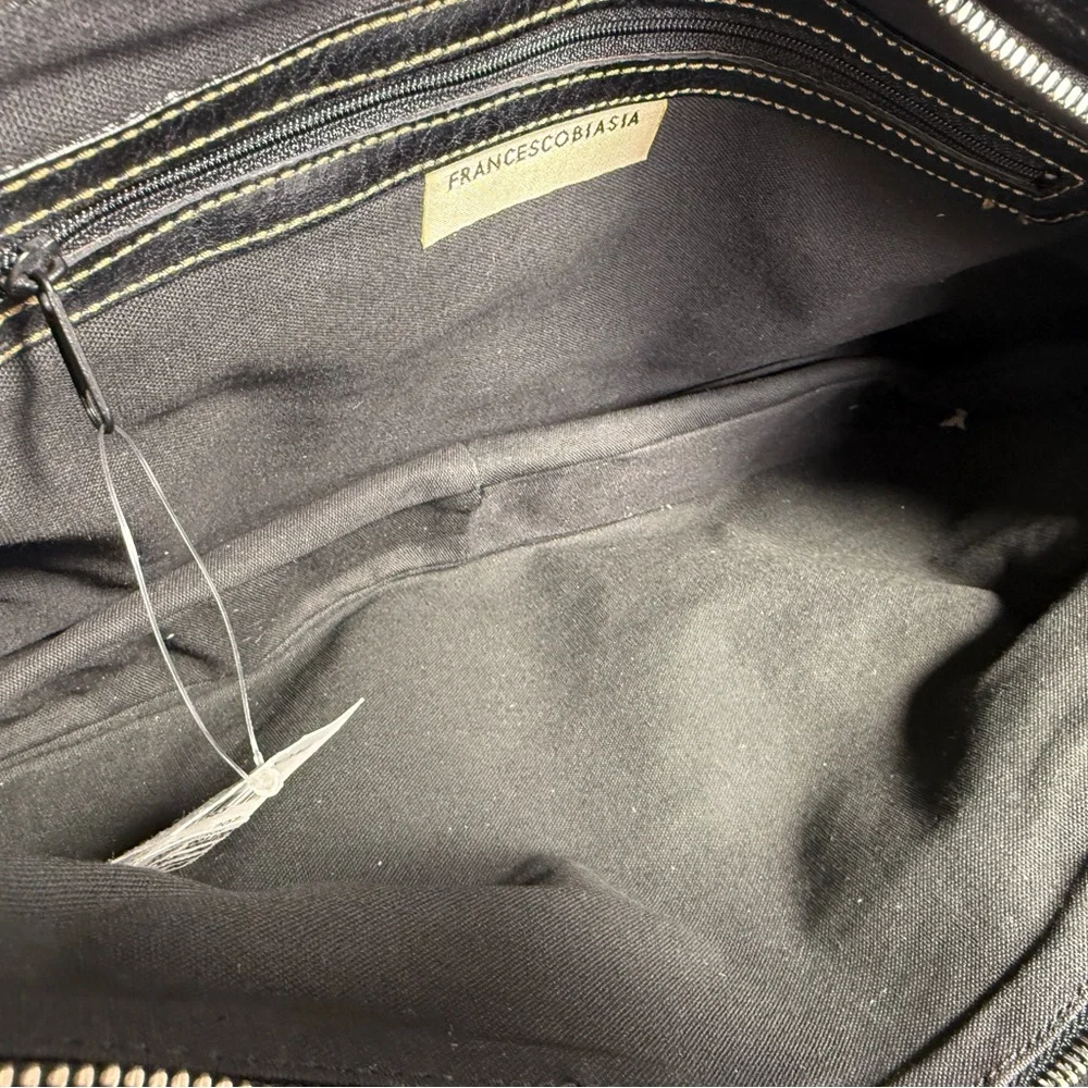 Francesco Biasia Black Leather Briefcase